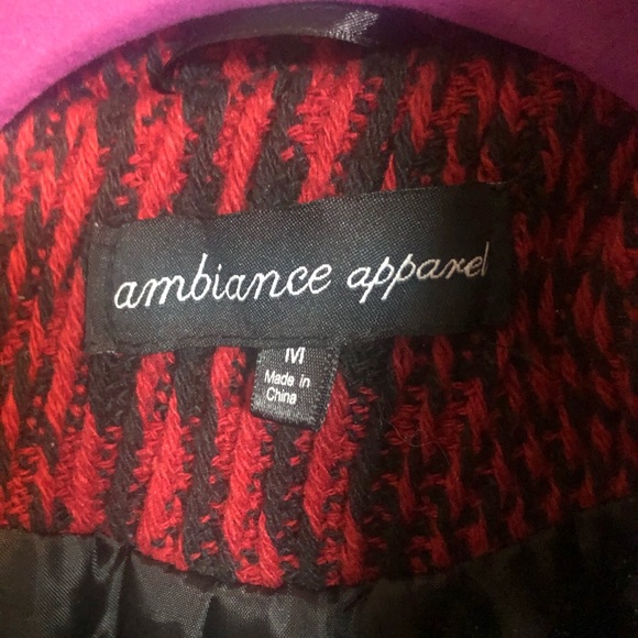 🎁Black and Red Thigh Length Pea Coat🎁 - Picture 4 of 8